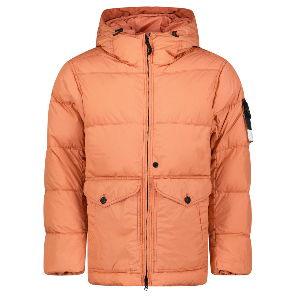 Stone Island Garment Dyed Crinkle Reps Down Jacket Orange - chancefashionco