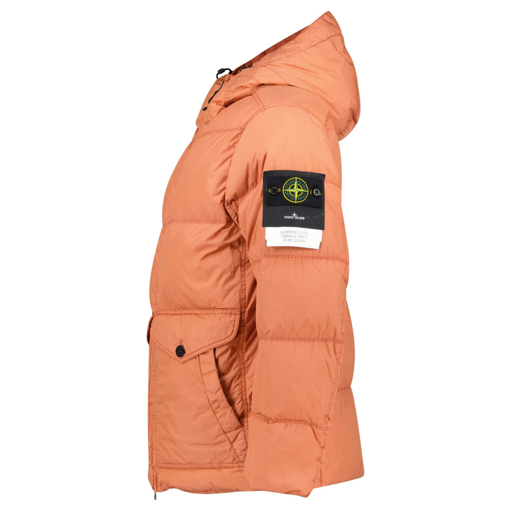 Stone Island Garment Dyed Crinkle Reps Down Jacket Orange - chancefashionco