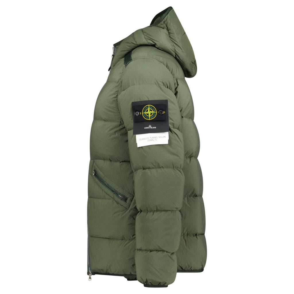 Stone Island Hooded Puffer Seamless Tunnel Nylon Musk Green - chancefashionco