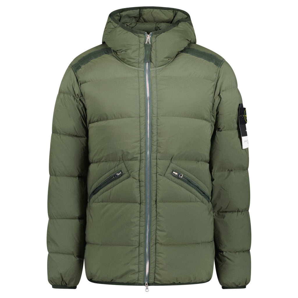 Stone Island Hooded Puffer Seamless Tunnel Nylon Musk Green - chancefashionco