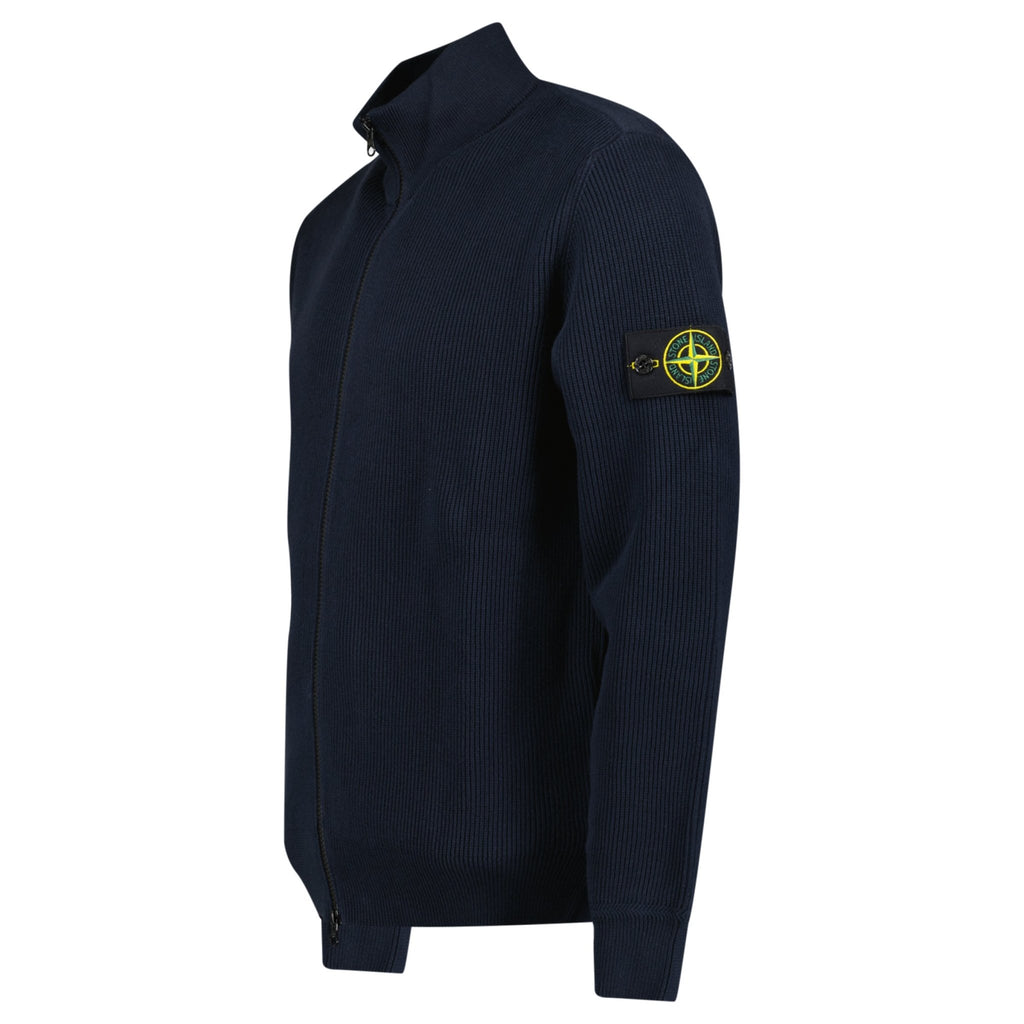 Stone Island Knit Zip - Up Ribbed Cardigan Navy - chancefashionco