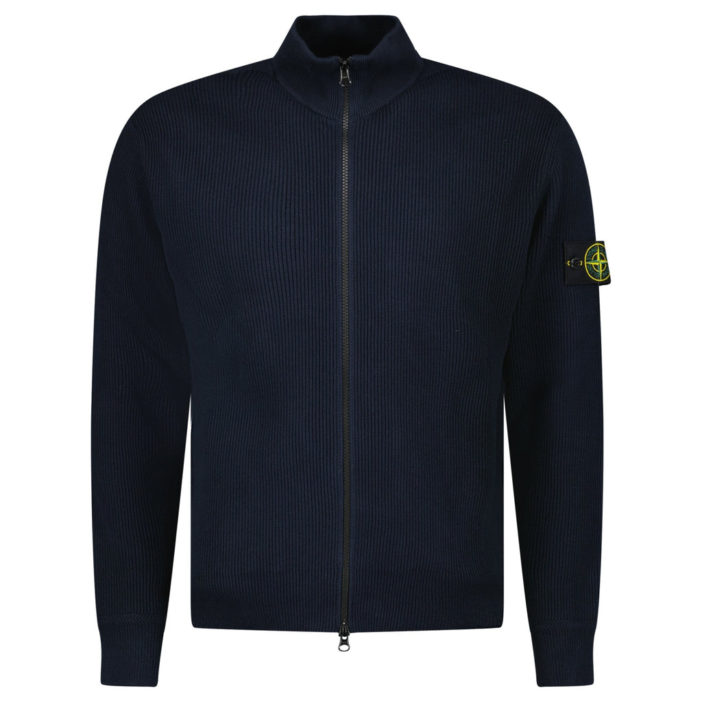 Stone Island Knit Zip - Up Ribbed Cardigan Navy - chancefashionco