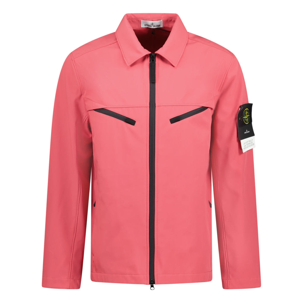 Stone Island Light Soft Shell R Jacket Red - chancefashionco