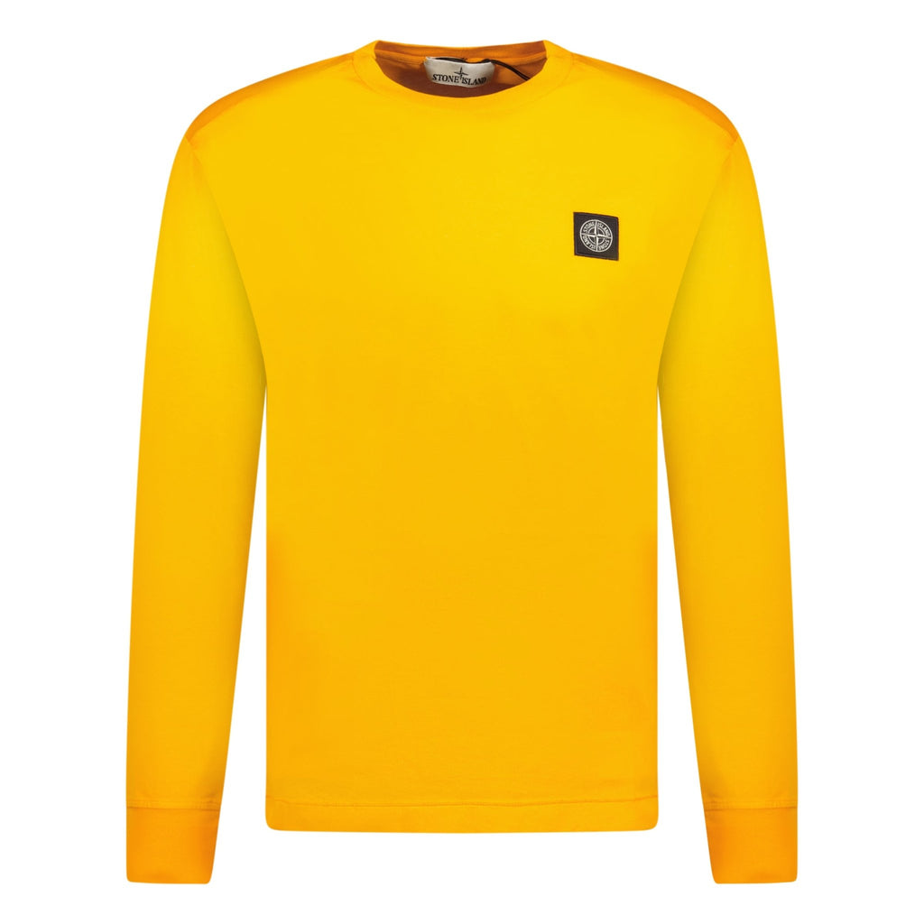 Stone Island Long Sleeve Compass Logo T - Shirt Orange - chancefashionco