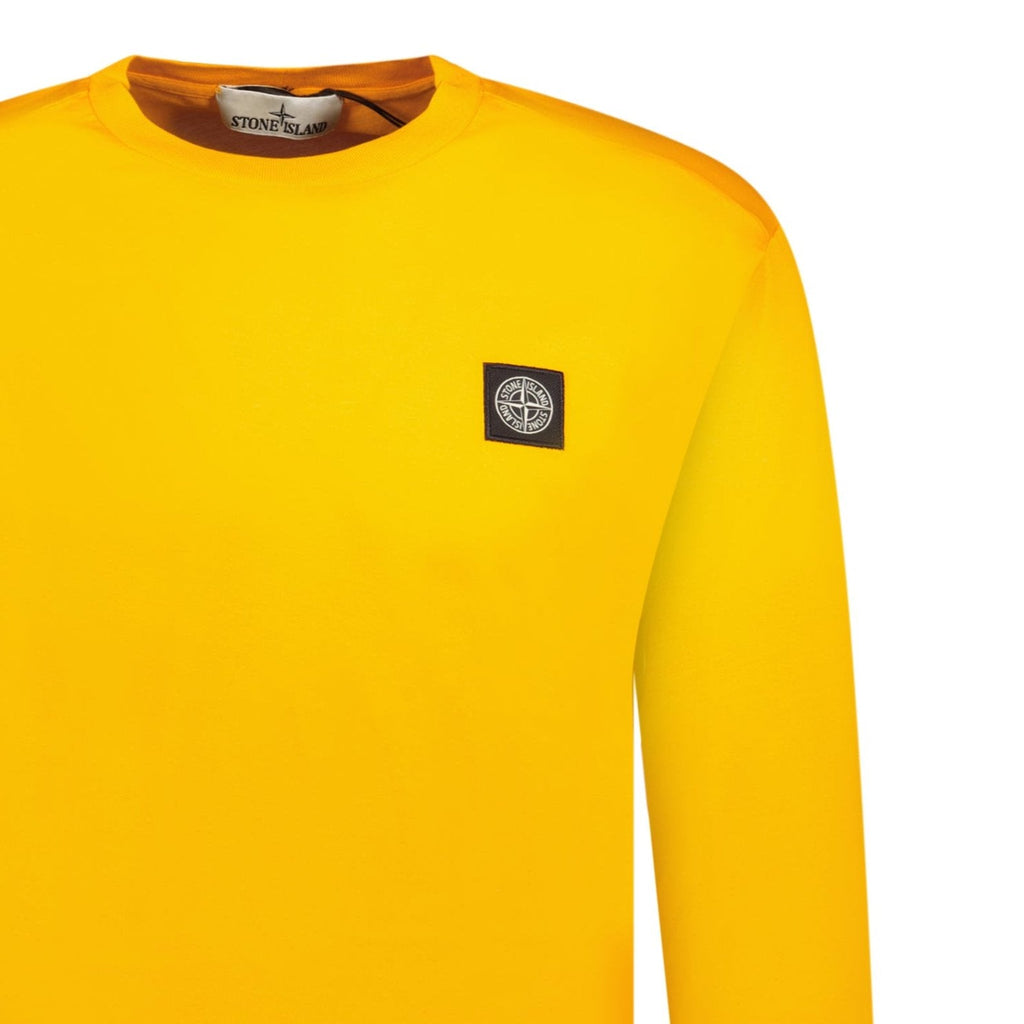 Stone Island Long Sleeve Compass Logo T - Shirt Orange - chancefashionco