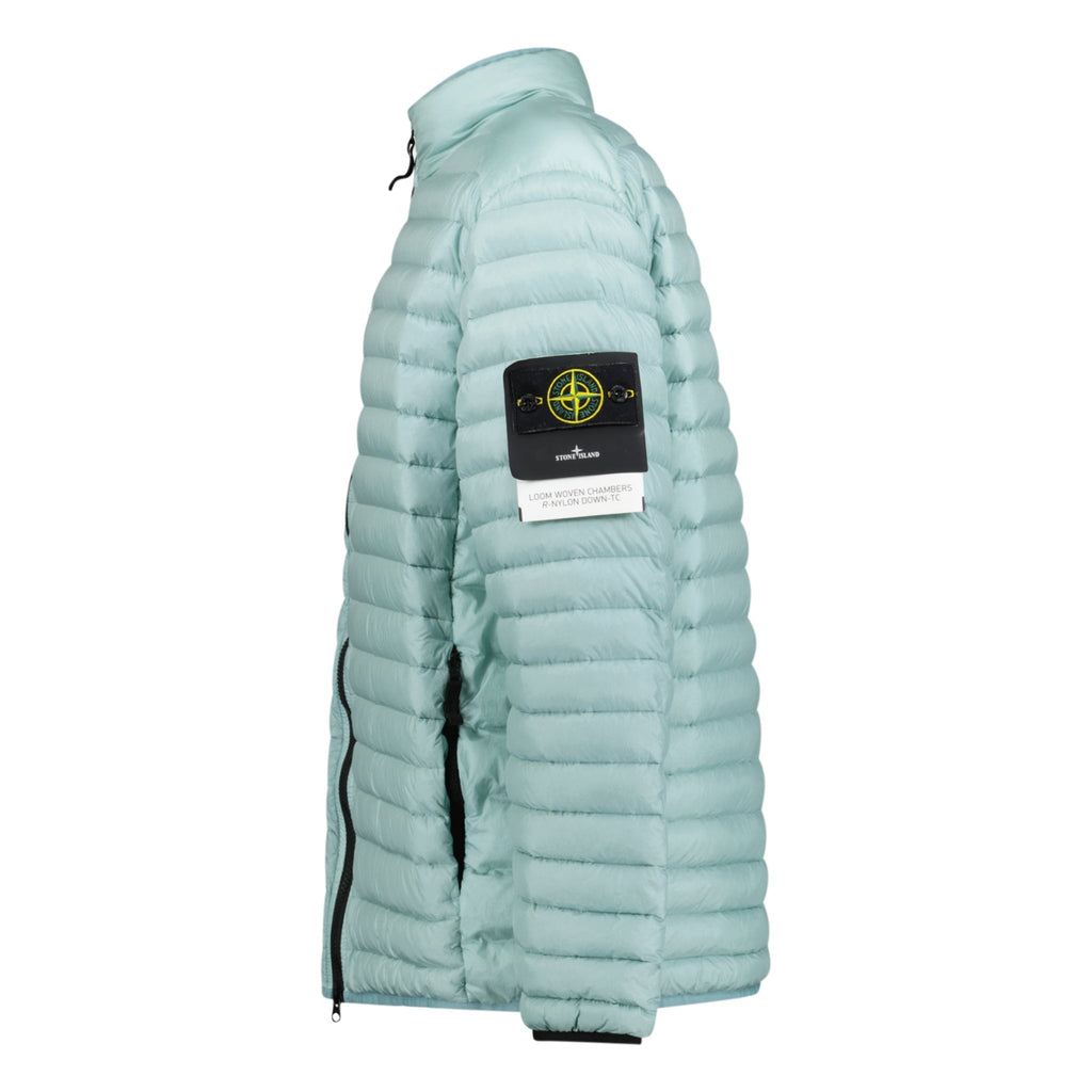 Stone Island Loom Woven Down Jacket Blue - chancefashionco