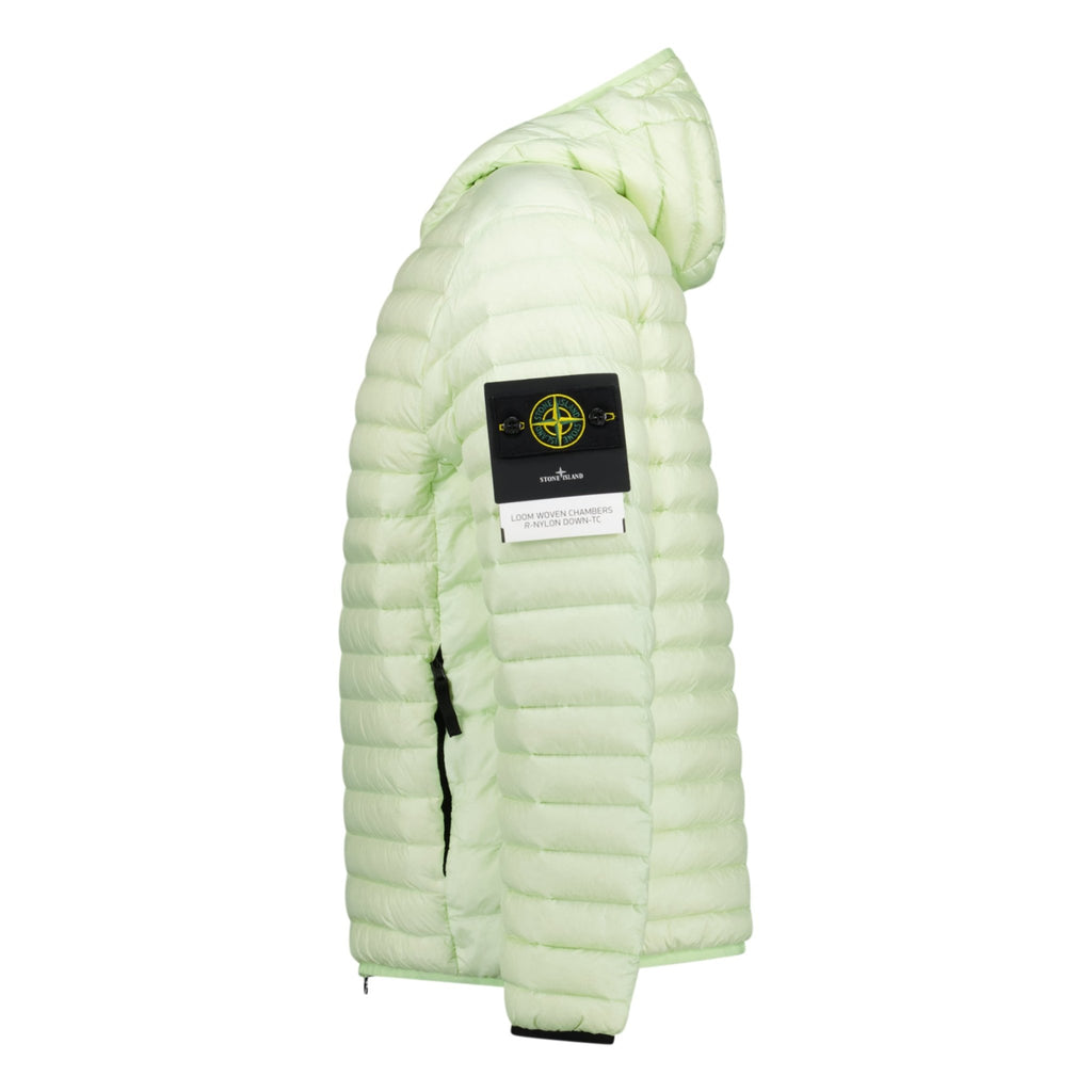 Stone Island Loom Woven Hooded Down Jacket Green - chancefashionco