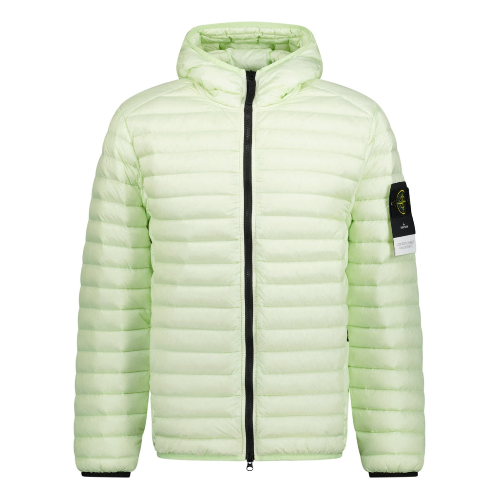 Stone Island Loom Woven Hooded Down Jacket Green - chancefashionco