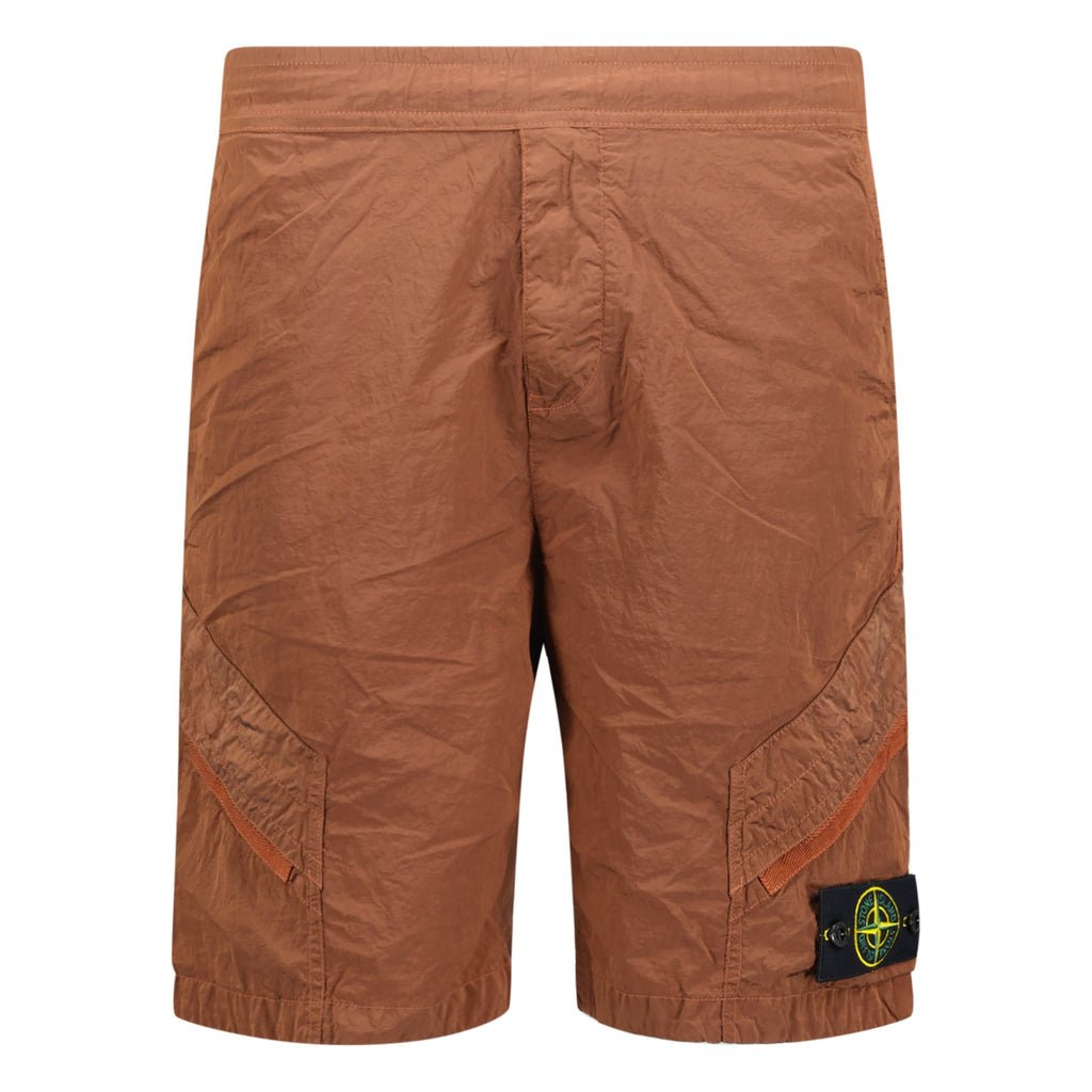 Stone Island Nylon Metal Comfort Fit Shorts Rust - chancefashionco