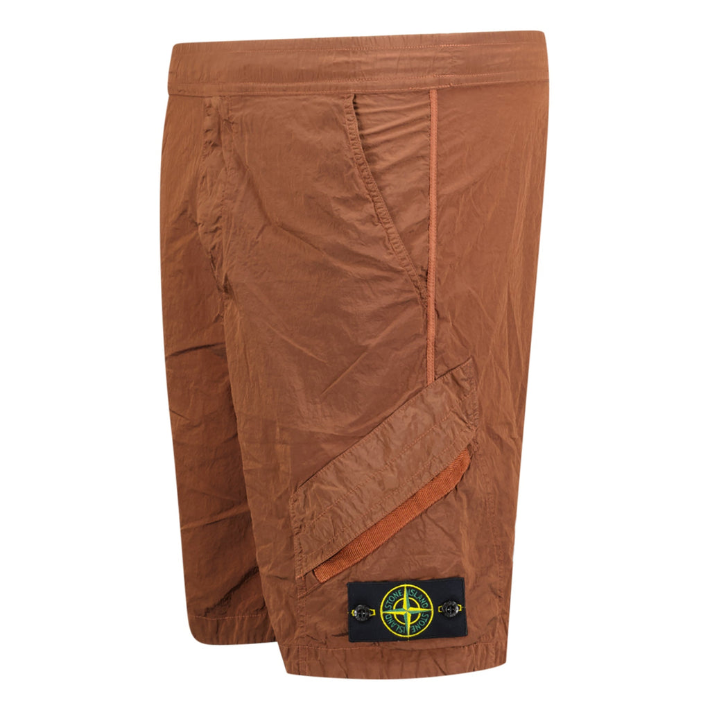 Stone Island Nylon Metal Comfort Fit Shorts Rust - chancefashionco