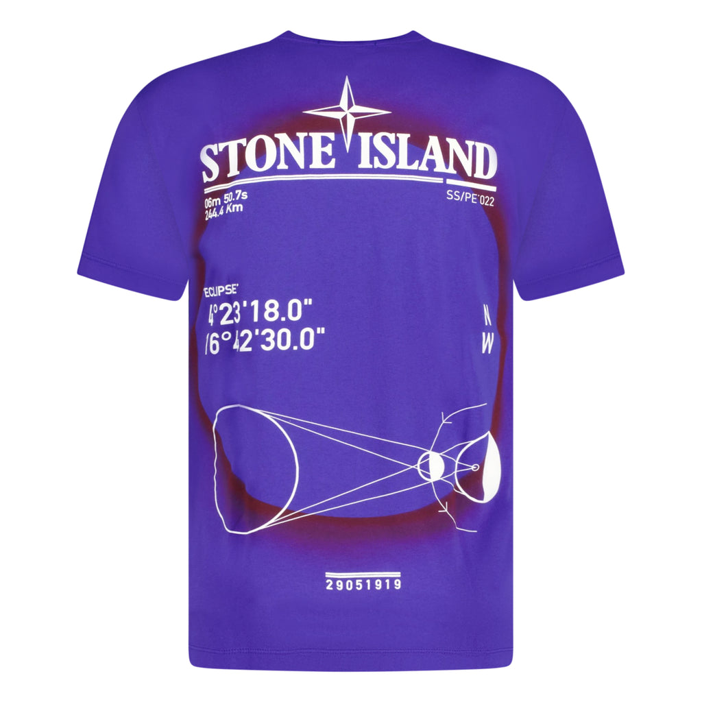 Stone Island Printed Logo T-Shirt Blue - chancefashionco