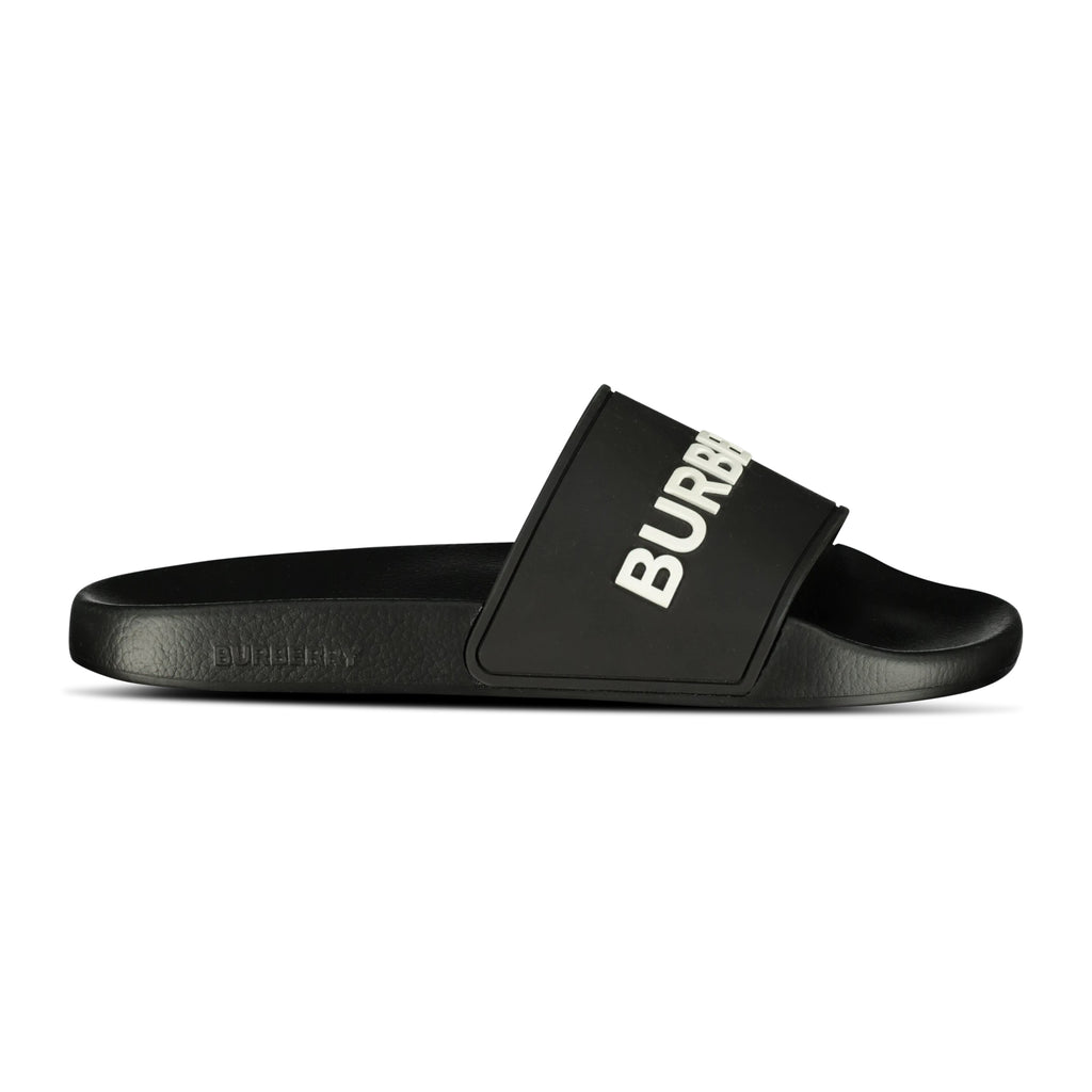 Burberry Logo Tech Furley Sliders Black - chancefashionco