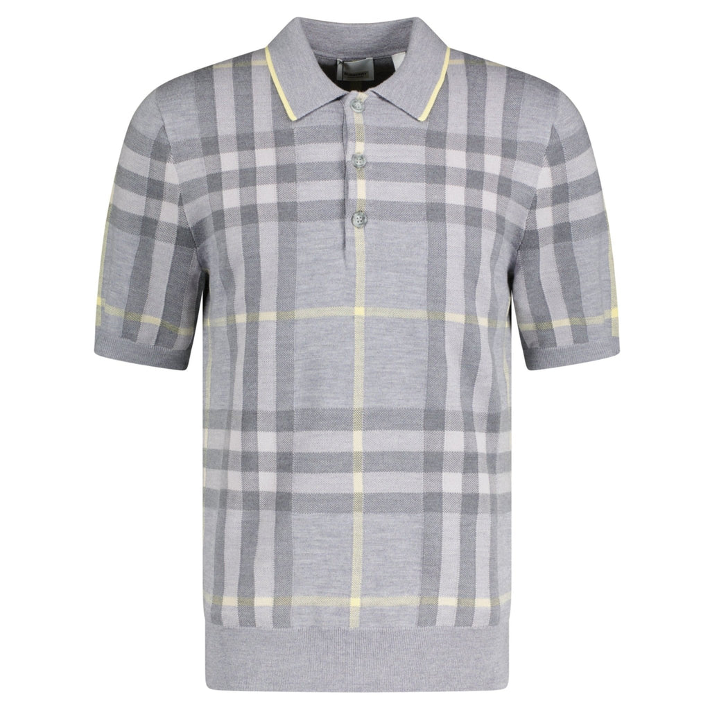 Burberry Cartner Check Polo Grey - chancefashionco