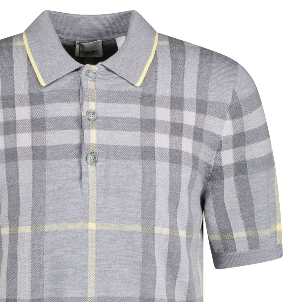 Burberry Cartner Check Polo Grey - chancefashionco