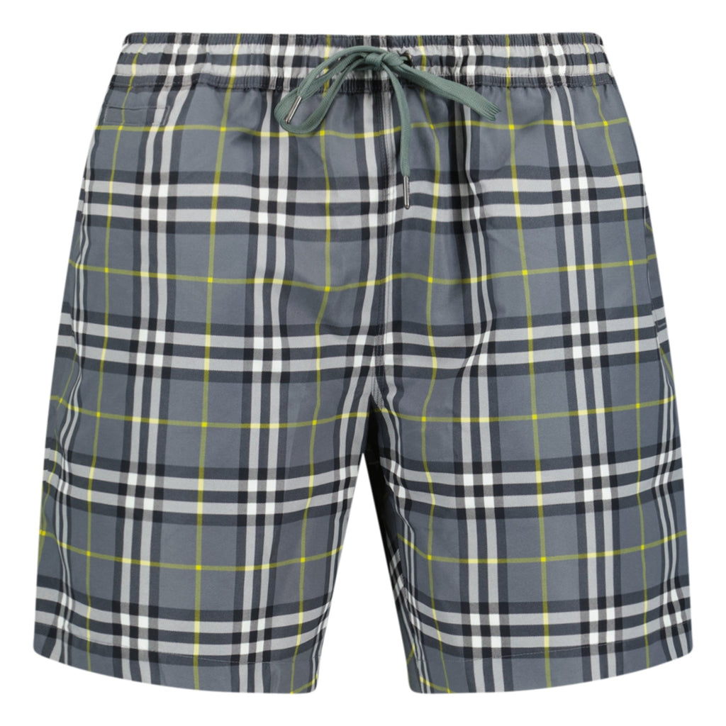 Burberry Check Swim Shorts Dark Grey - chancefashionco