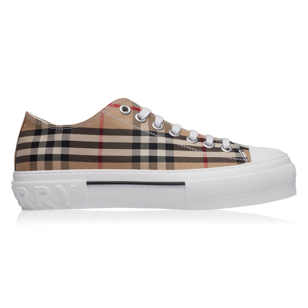 Burberry 'Jack Low' Check Trainers Beige - chancefashionco