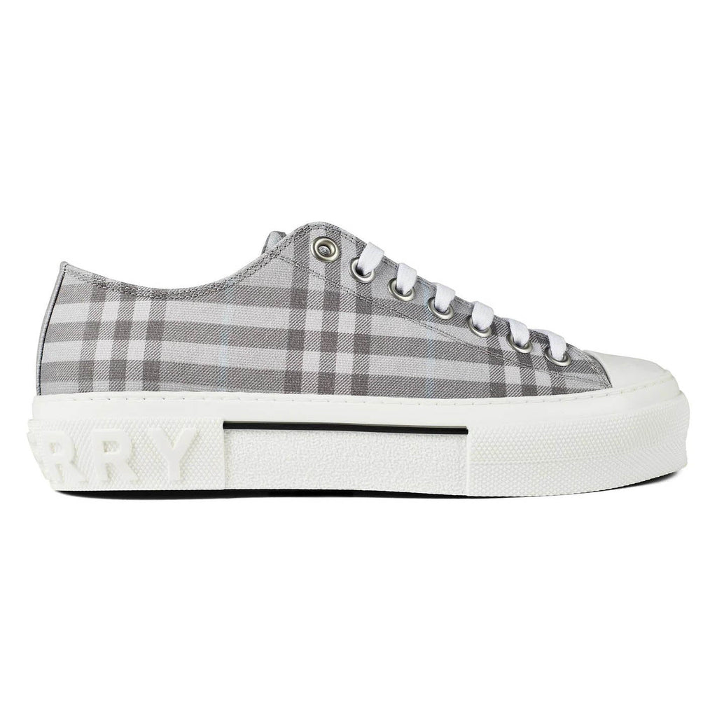 Burberry 'Jack Low' Check Trainers Grey - chancefashionco