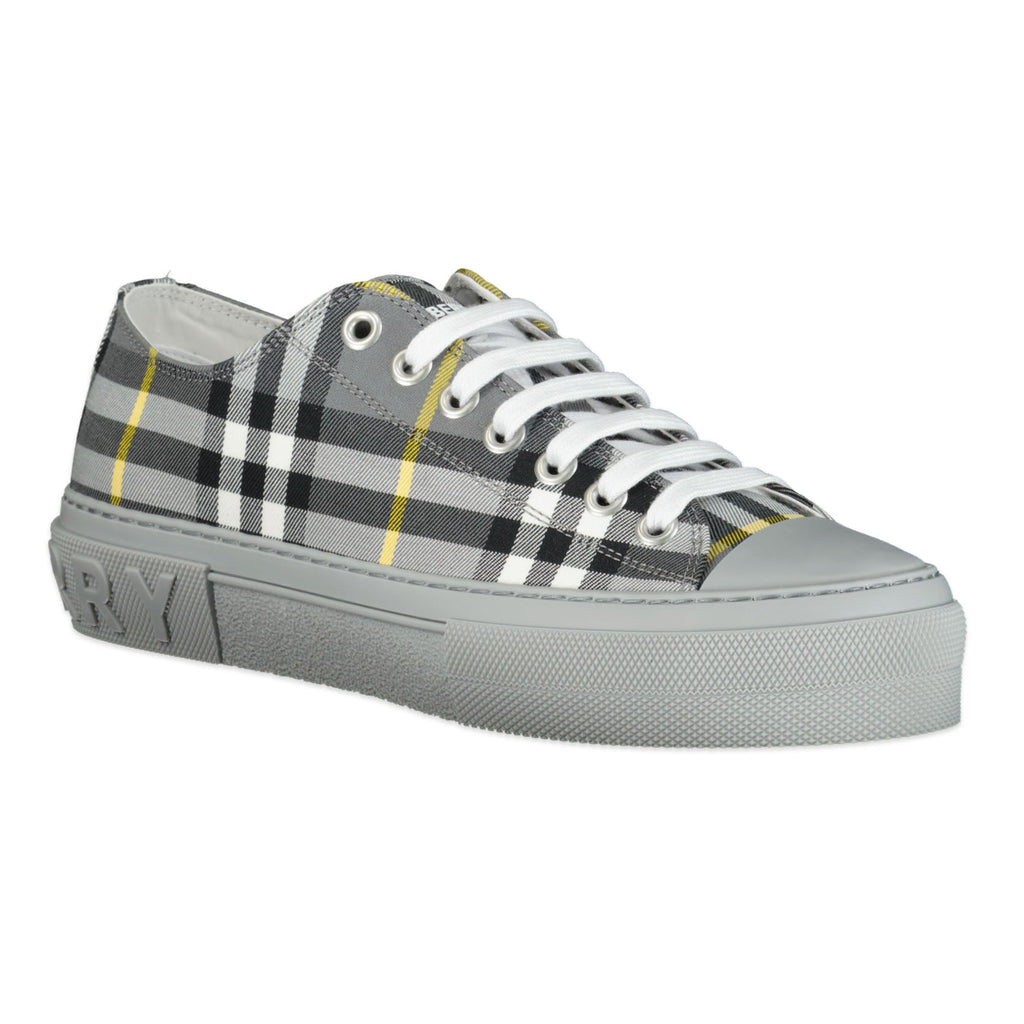 Burberry 'Jack Low' Check Trainers Grey - chancefashionco