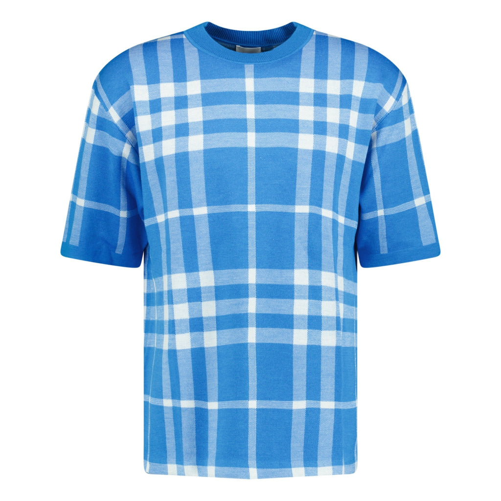 Burberry Jacquard Check T-Shirt Blue - chancefashionco