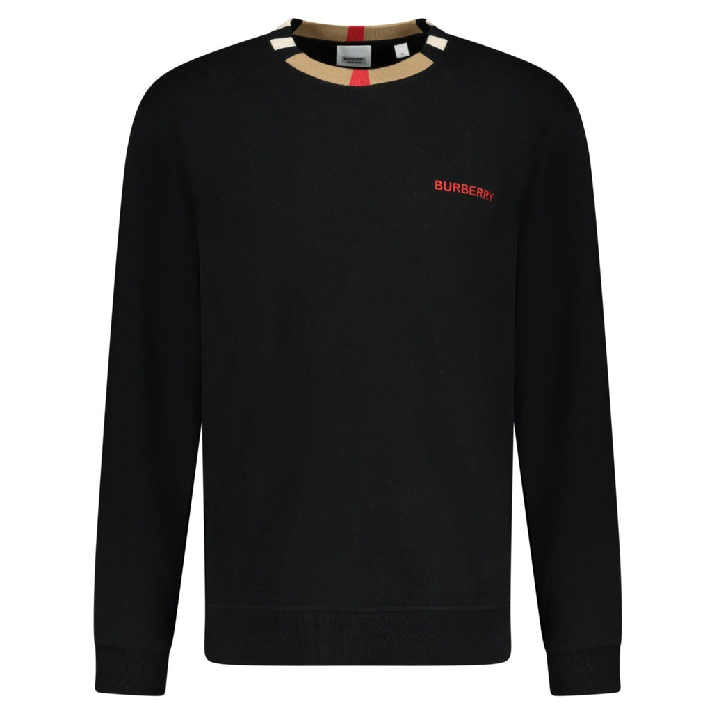 Burberry 'Jarrad' Check Neck Sweatshirt Black - chancefashionco