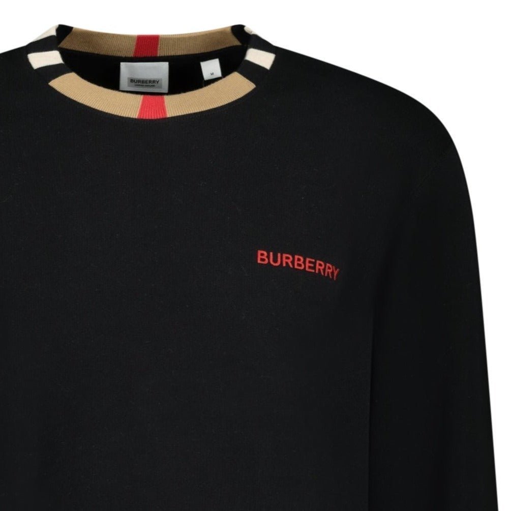 Burberry 'Jarrad' Check Neck Sweatshirt Black - chancefashionco