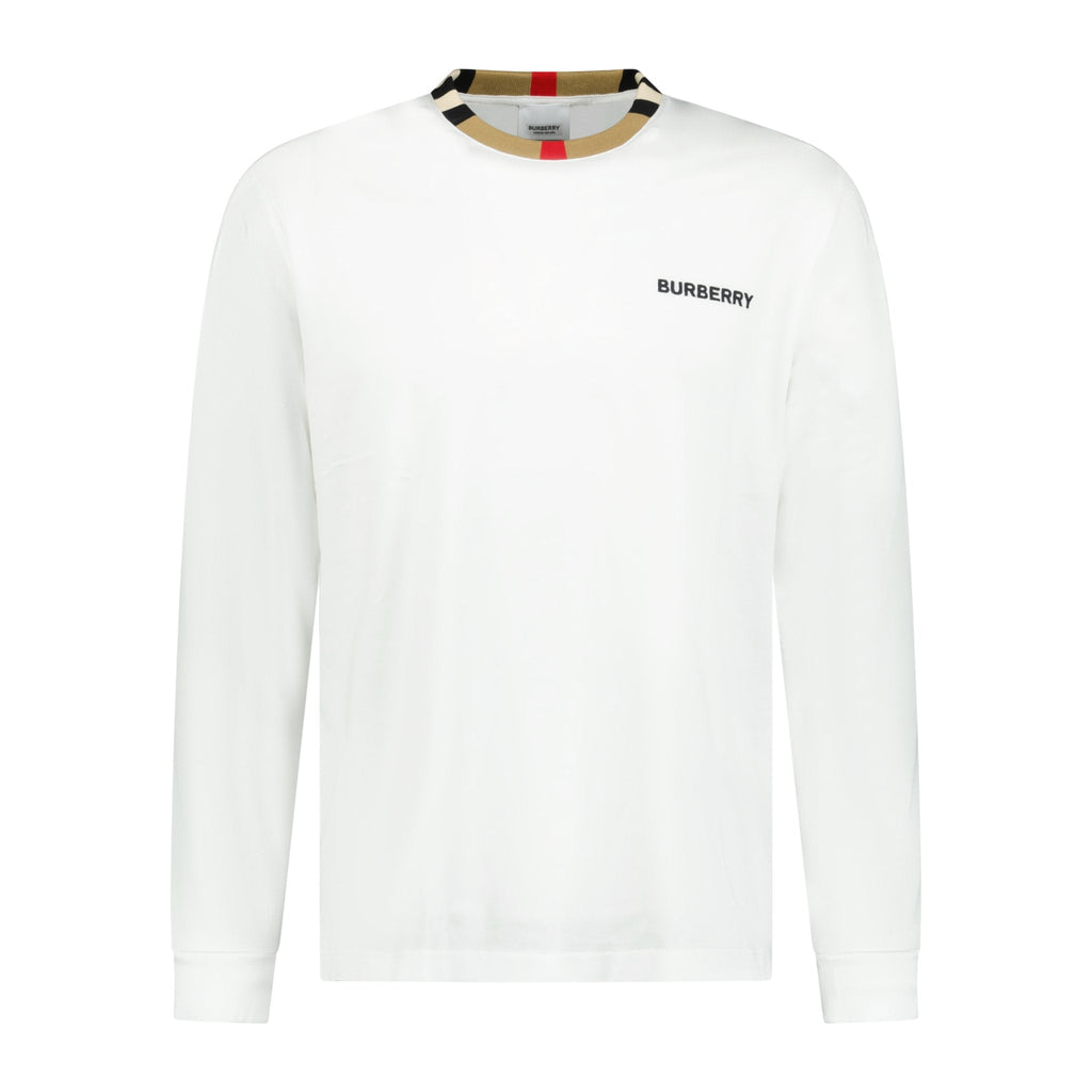 Burberry 'Jayson' Check Long Sleeve T-Shirt White - chancefashionco