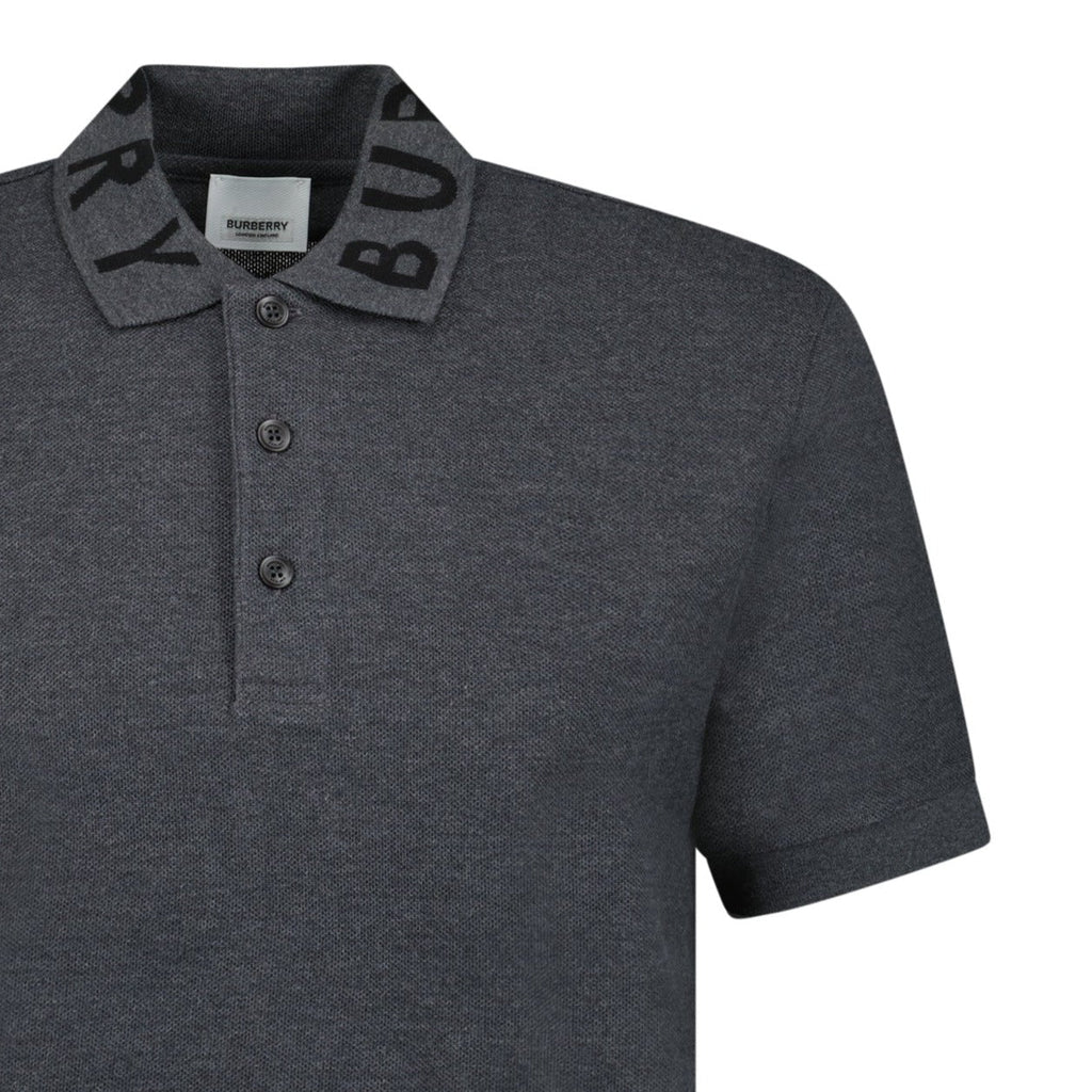 Burberry Logo Collar Polo Dark Grey - chancefashionco