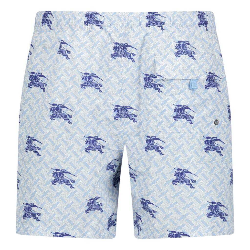 Burberry Logo Print Swim Shorts Blue - chancefashionco