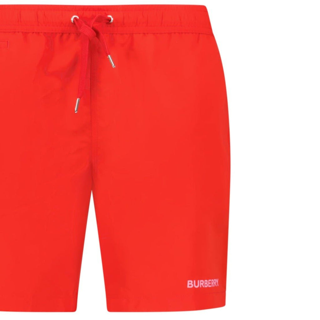 Burberry Logo Print Swim Shorts Red - chancefashionco