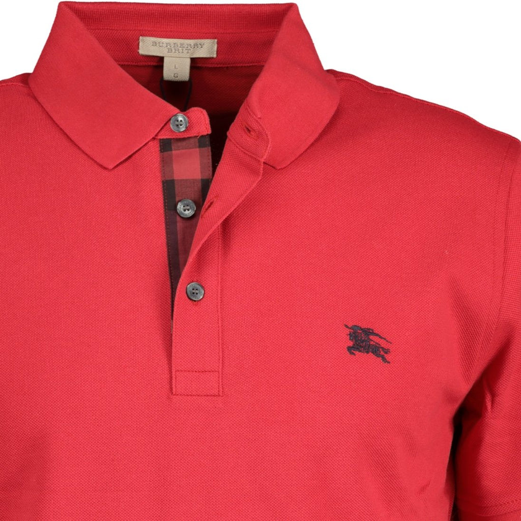 Burberry Oxford Short Sleeve Polo Red - chancefashionco
