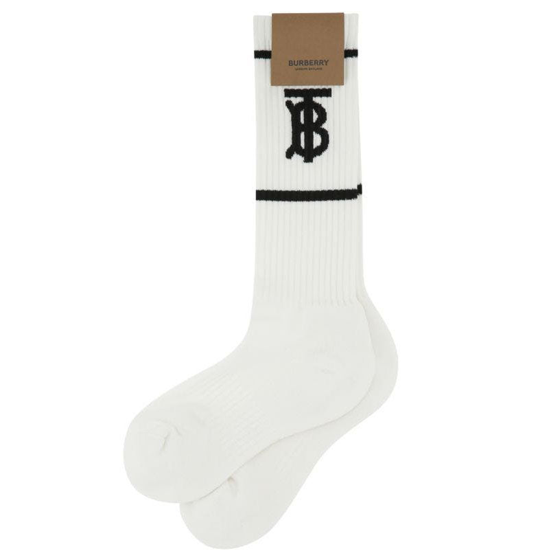 Burberry TB Stretch Socks White - chancefashionco