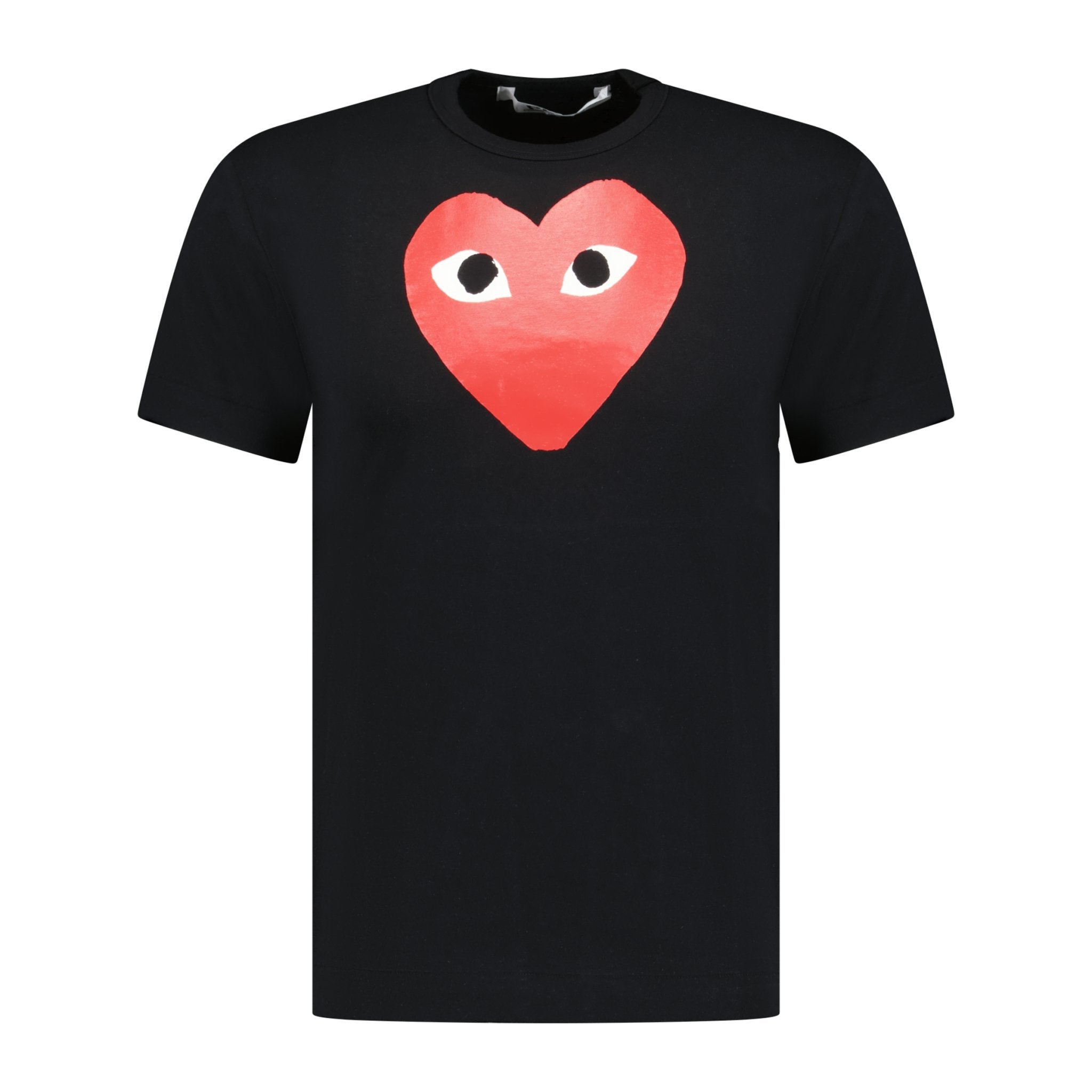 Black Heart Logo Comme Des Garcons Play Shirt Black Black Heart T