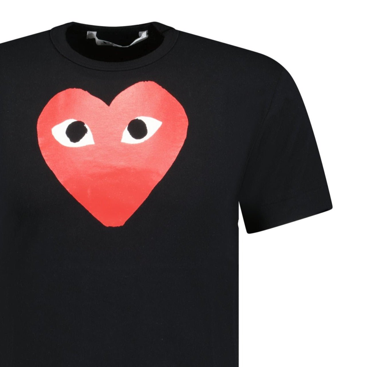 Comme Des Garcons Big Red Heart Print T-Shirt Black