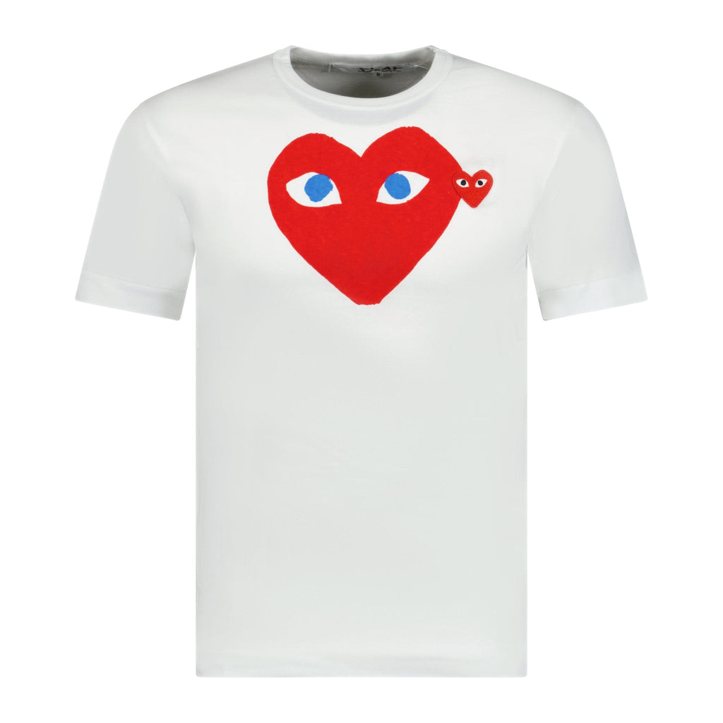 Comme Des Garcons Big Red Heart Print T-Shirt White - chancefashionco