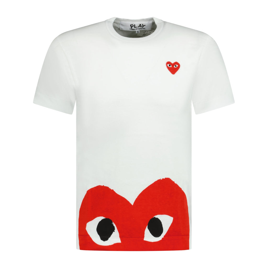 Comme Des Garcons Big Red Heart Print T-Shirt White - chancefashionco