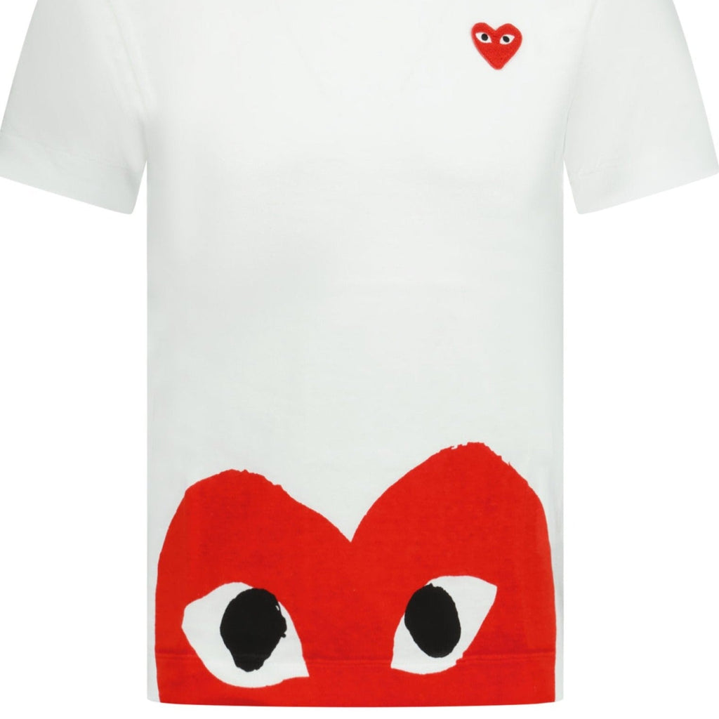 Comme Des Garcons Big Red Heart Print T-Shirt White - chancefashionco