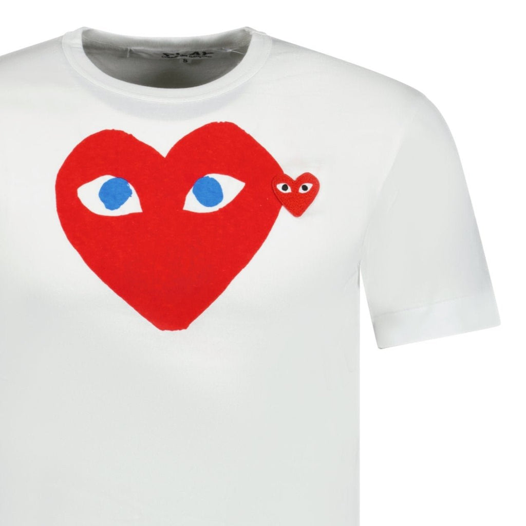 Comme Des Garcons Big Red Heart Print T-Shirt White - chancefashionco