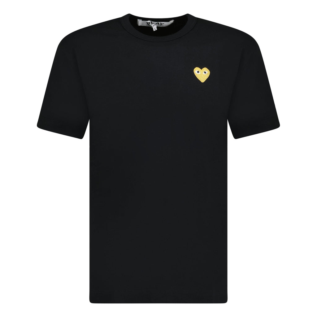 Comme Des Garcons Gold Heart Logo T-Shirt Black - chancefashionco