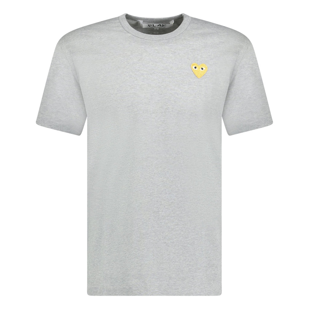 Comme Des Garcons Gold Heart Logo T-Shirt Grey - chancefashionco