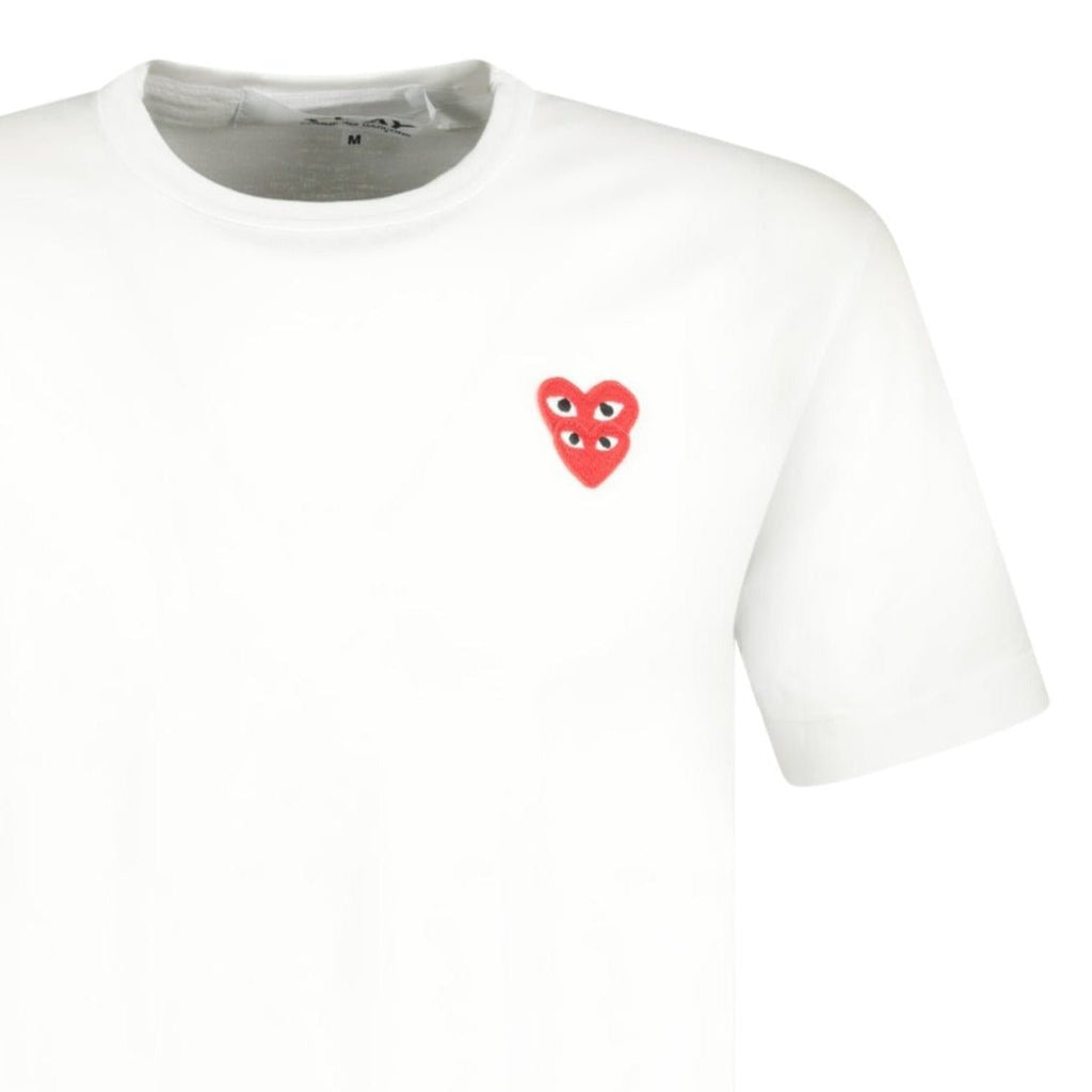 Comme Des Garcons Play Red Heart Logo T-Shirt White - chancefashionco