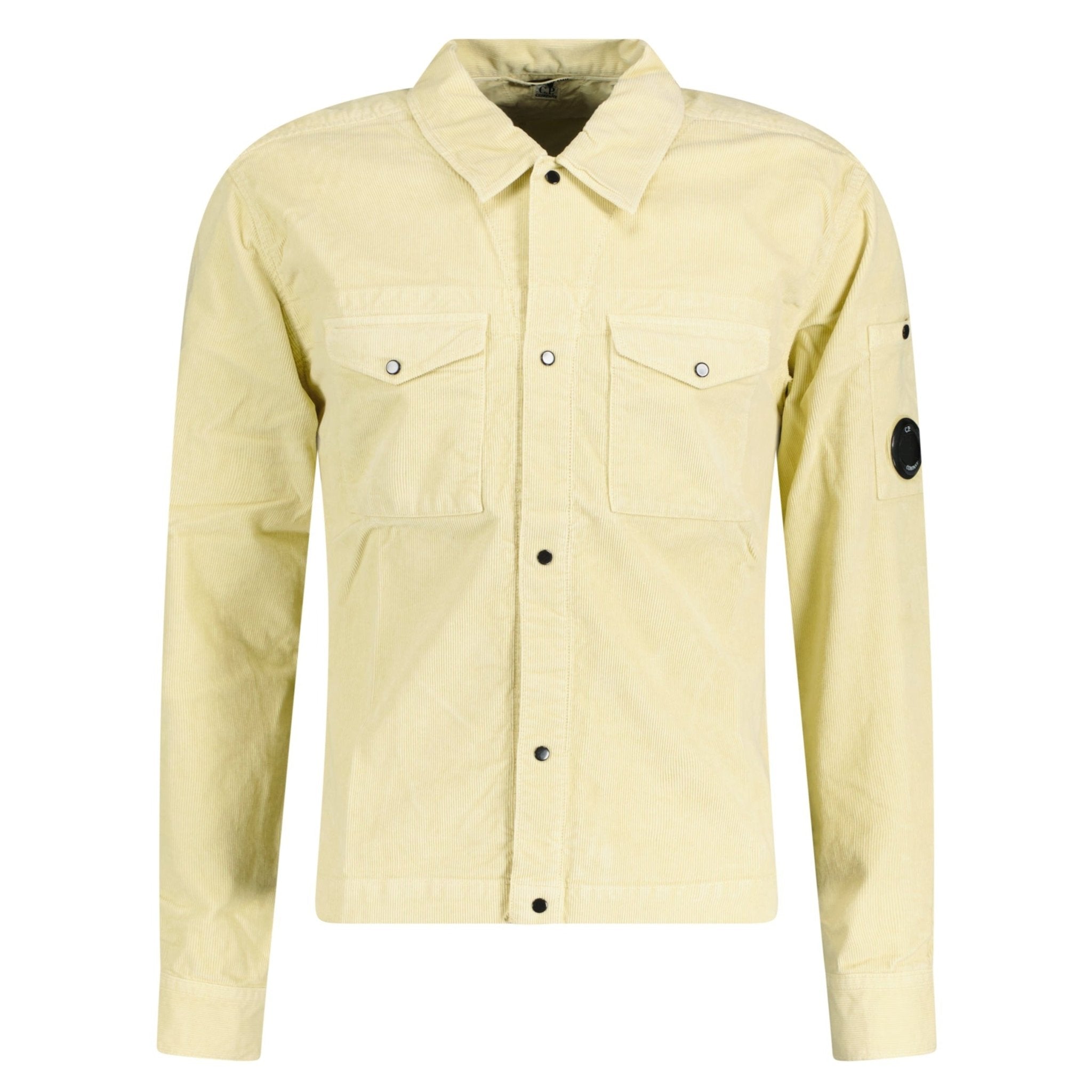 CP Company Arm Lens Corduroy Overshirt Sand | chancefashionco