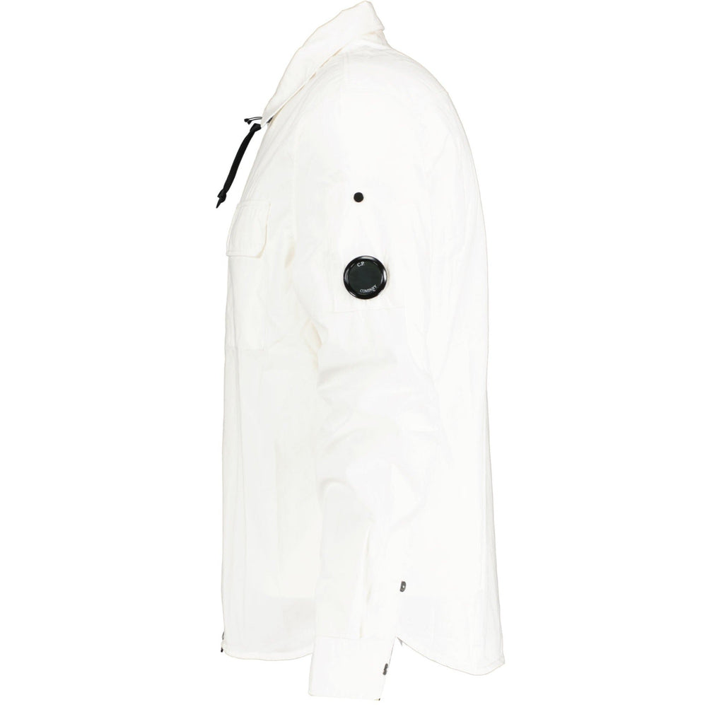 CP Company Arm Lens Zip Overshirt White - chancefashionco