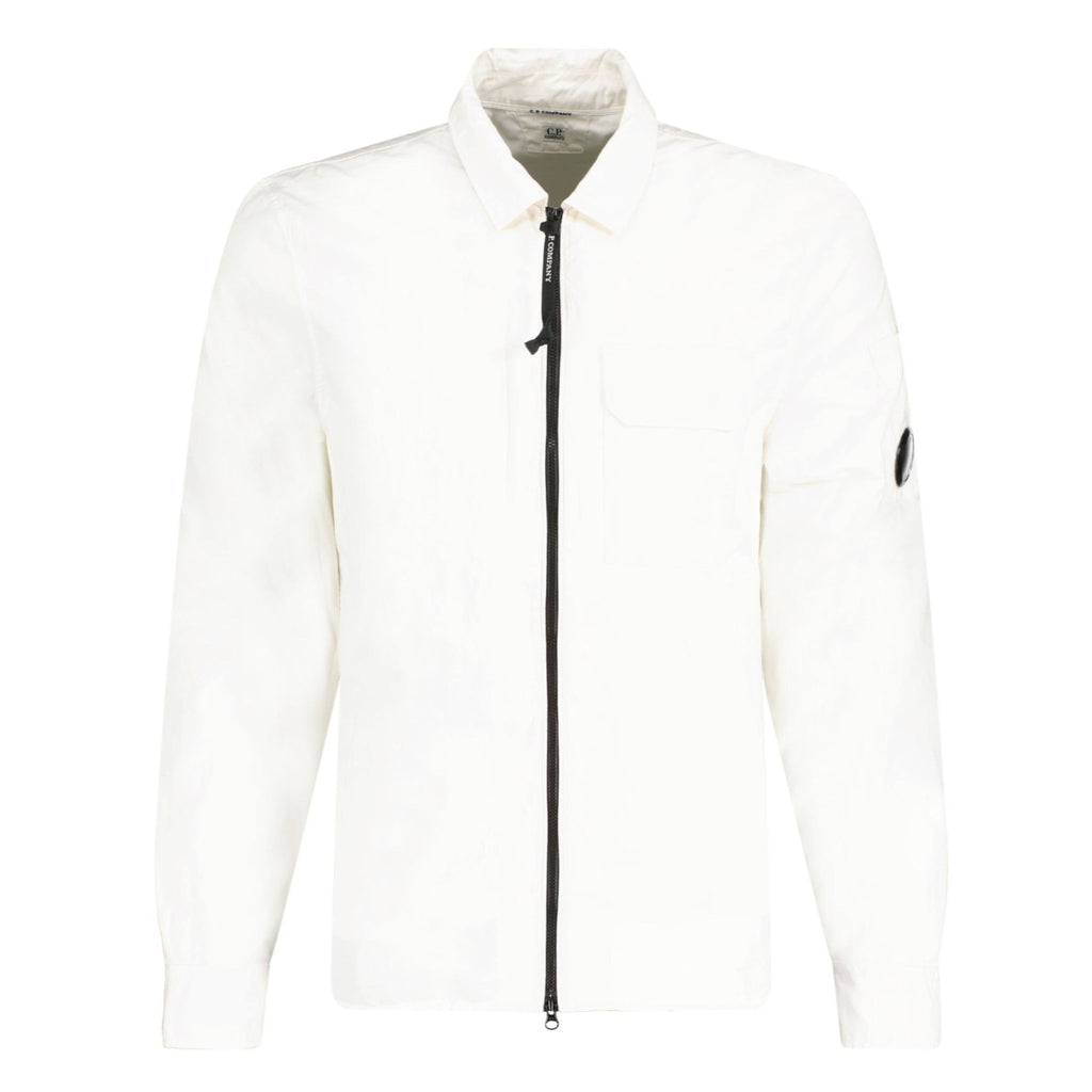 CP Company Arm Lens Zip Overshirt White - chancefashionco