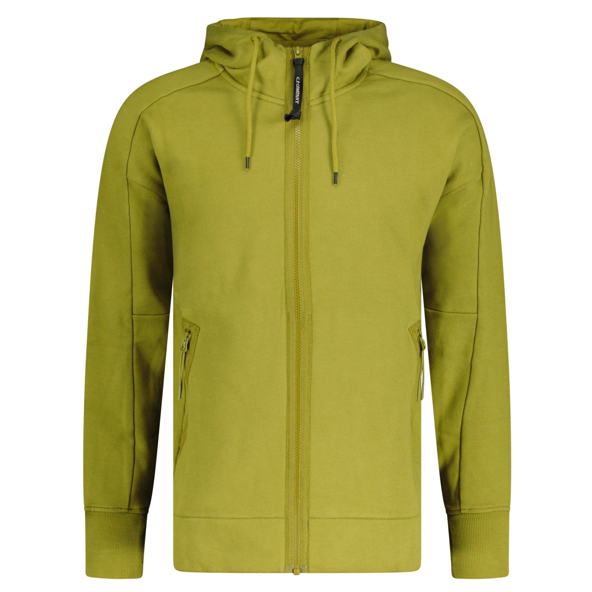 CP Company Goggle Hooded Zip Up Sweatshirt Olive1