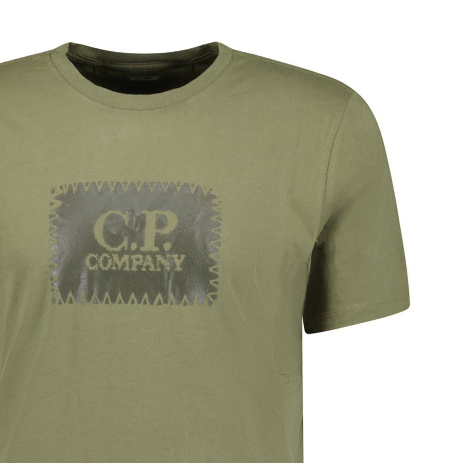 CP Company Stitch Print T-Shirt Khaki - chancefashionco