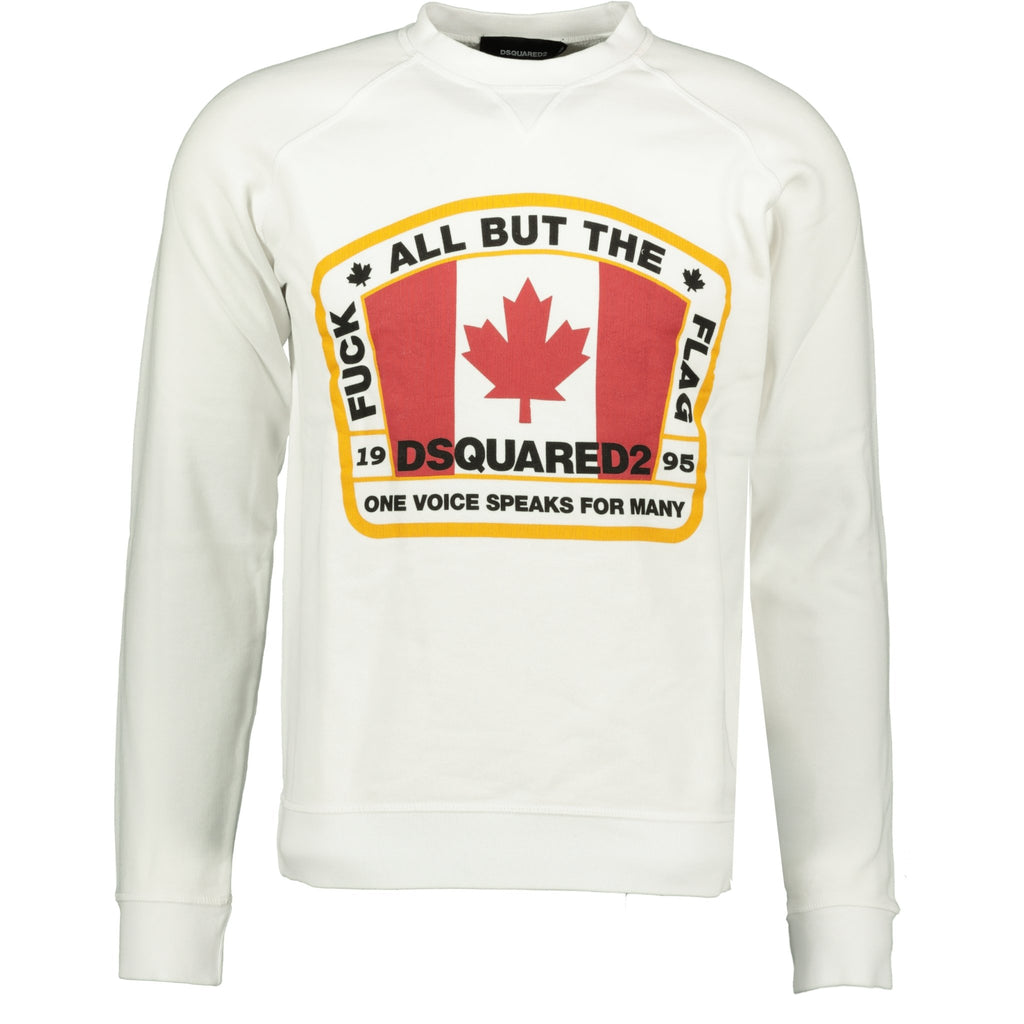 DSquared2 Canadian Flag Logo Sweatshirt White - chancefashionco