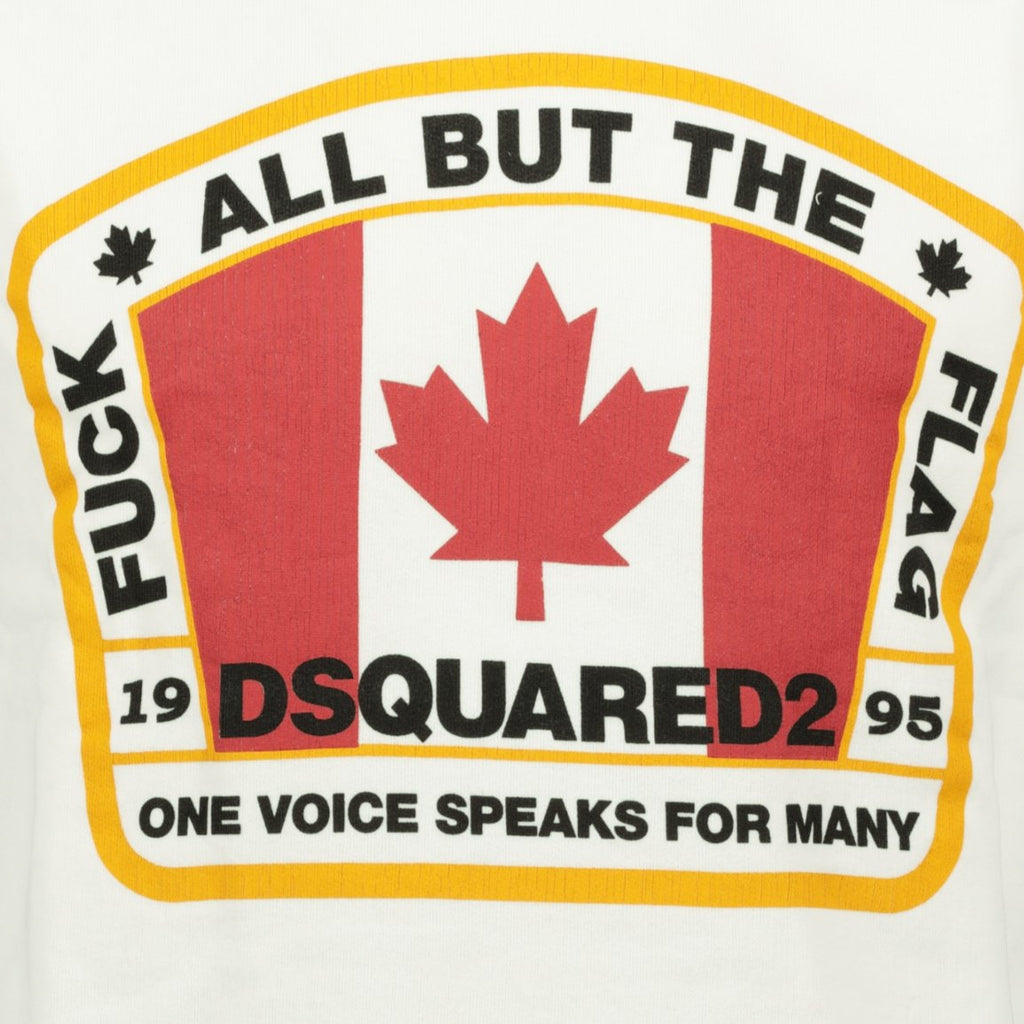 DSquared2 Canadian Flag Logo Sweatshirt White - chancefashionco