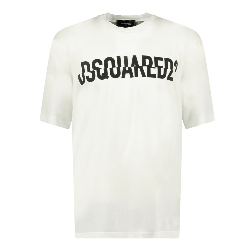 DSquared2 Logo Printed Oversized T-Shirt White - chancefashionco