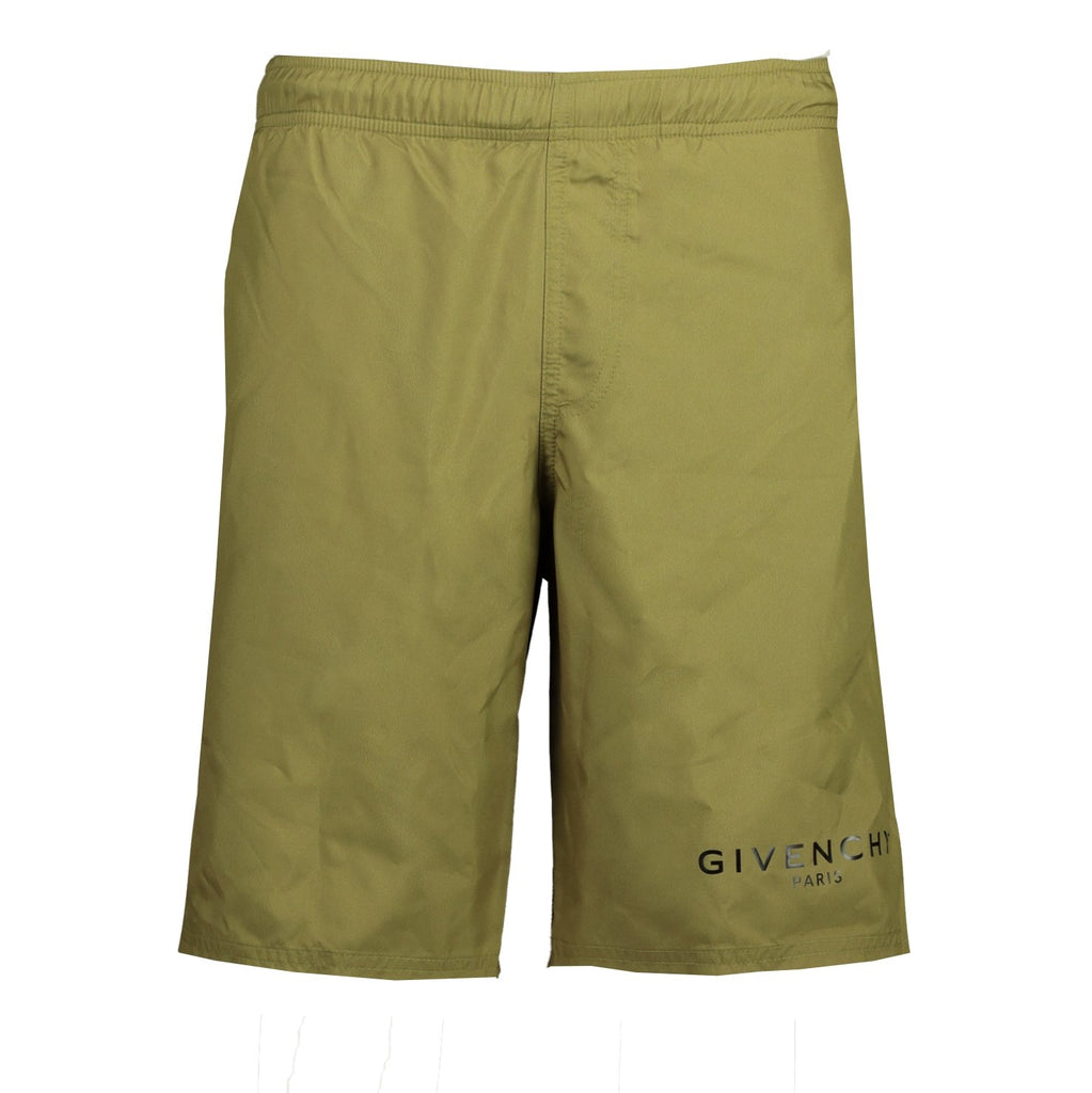 Givenchy Logo Swim Shorts Long Khaki - chancefashionco