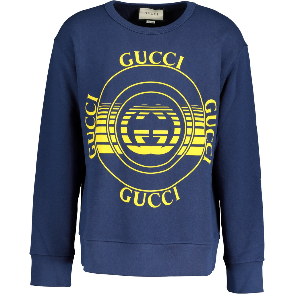 Gucci Record Print Sweatshirt Blue - chancefashionco
